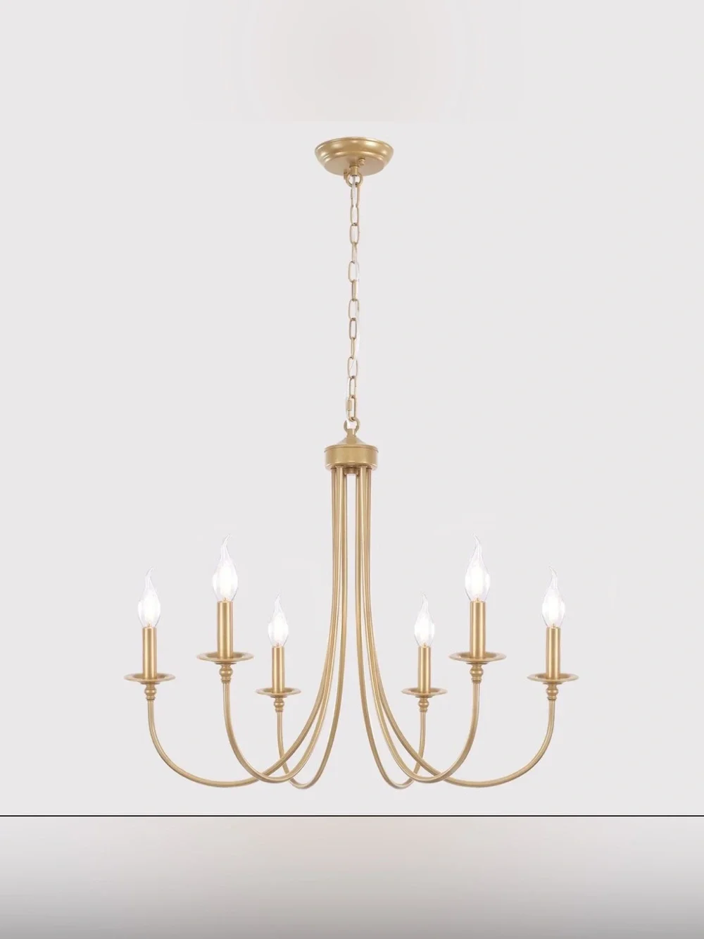 Matte Bronze Gold Chandelier 6 Light Pendant